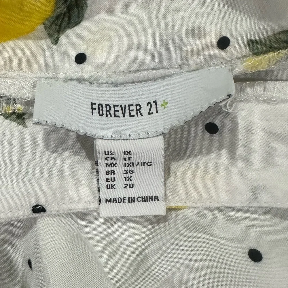 Forever21 Wide Leg Cropped Palazzo Pants Limoncello Fruit Citrus Pants Sz 1x - Picture 5 of 8